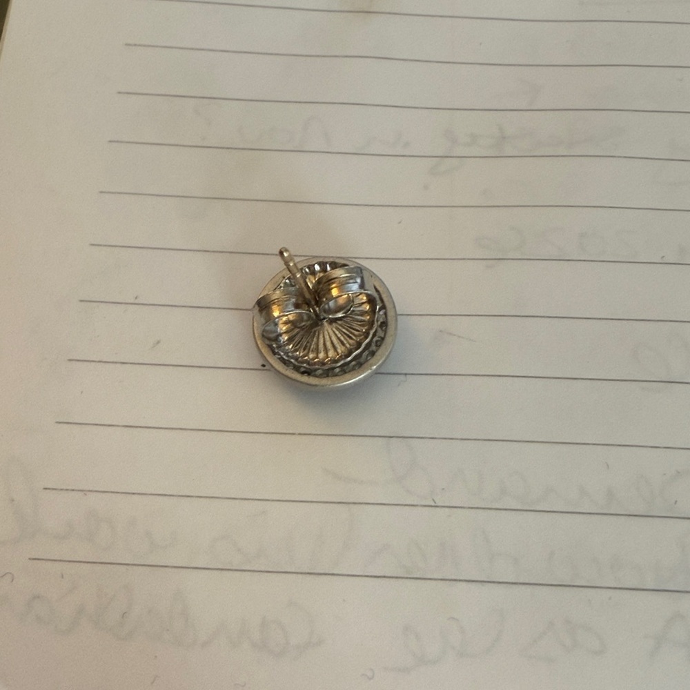 Freida Rothman Silver and Black clover stud Earrings - Picture 4 of 5